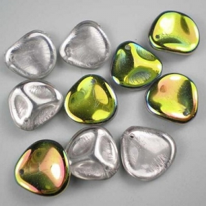 Margele Cehia - Margele cehesti Rose petal 14x13 mm Crystal vitrail