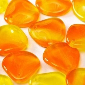 Margele Cehia - Margele cehesti Rose petal 14x13 mm Hyacinthlemon