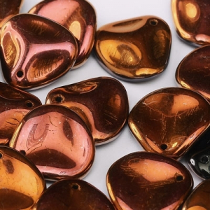 Margele Cehia - Margele cehesti Rose petal 14x13 mm Jet sunset