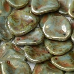 Margele Cehia - Margele cehesti Rose petal 14x13 mm Picasso