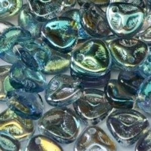 Margele Cehia - Margele cehesti Rose petals 8x7 mm Crystal blue rainbow