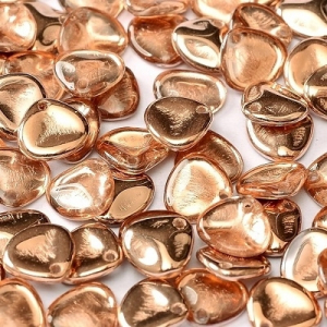 Margele Cehia - Margele cehesti Rose petals 8x7 mm Crystal capri gold