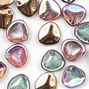 Margele Cehia - Margele cehesti Rose petals 8x7 mm Crystal copper rainbow