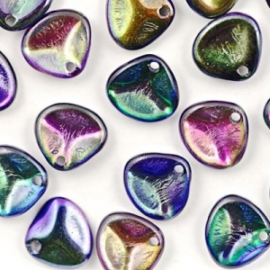 Margele Cehia - Margele cehesti Rose petals 8x7 mm Crystal margintic blue