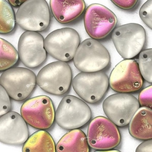 Margele Cehia - Margele cehesti Rose petals 8x7 mm Crystal vitrail matted