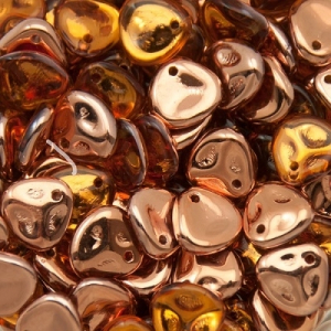 Margele Cehia - Margele cehesti Rose petals 8x7 mm Topaz capri gold