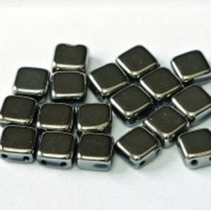 Margele Cehia - Margele cehesti Square 6x6 mm Jet Full Chrome