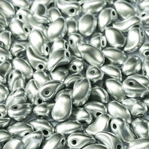 Margele Cehia - Margele cehesti Tulip petal 4x6 mm Aluminium silver