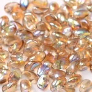 Margele Cehia - Margele cehesti Tulip petal 4x6 mm Crystal brown rainbow