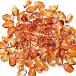 Margele Cehia - Margele cehesti Tulip petal 4x6 mm Crystal orange rainbow