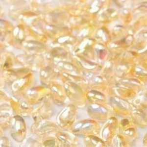 Margele Cehia - Margele cehesti Tulip petal 4x6 mm Crystal yellow rainbow