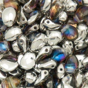 Margele Cehia - Margele cehesti Tulip petal 6x8 mm Crystal bermuda blue