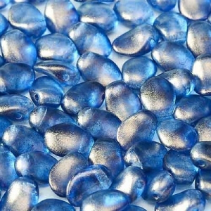 Margele Cehia - Margele cehesti Tulip petal 6x8 mm Crystal GT cerulean blue