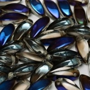 Margele Cehia - Margele cehesti Twist 6x12 mm Crystal azuro