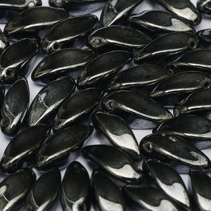 Twist - Margele cehesti Twist 6x12 mm Jet hematite