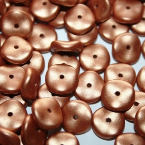 Margele Cehia - Margele cehesti Wavelet 10 mm Alabaster metallic copper