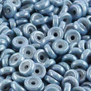 Margele Cehia - Margele cehesti Wheel 6 mm Chalk white baby blue luster