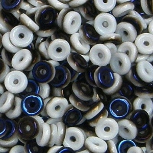 Margele Cehia - Margele cehesti Wheel 6 mm Chalk white full azuro