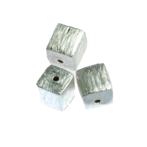 Margele din argint - Margele cub texturat, argint 925, lungime 6 mm, latime 6 mm