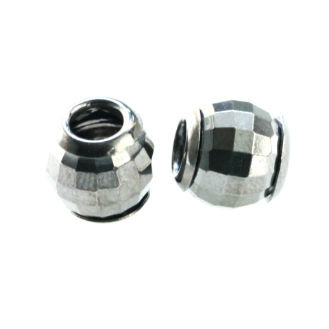 Margele si tuburi - Margele fatetate, argint 925 antichizat, diametrul 10 mm