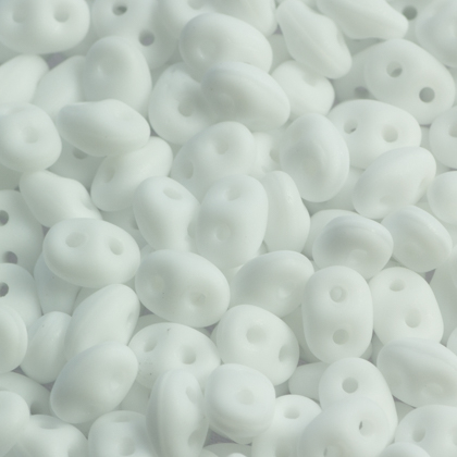Margele cehesti diverse forme - Margele cehesti SuperDuo 5x2 mm Matte Opaque White