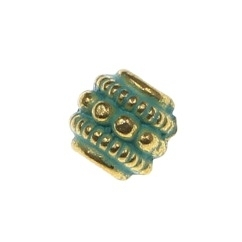 Accesorii metale comune - Margele metalice auriu cu verde