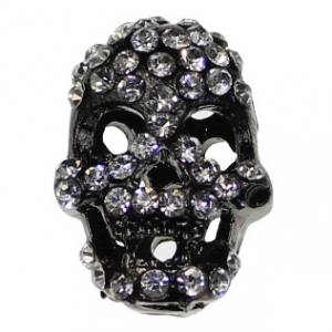 Accesorii metale comune - Margele metalice craniu decorat cu cristale