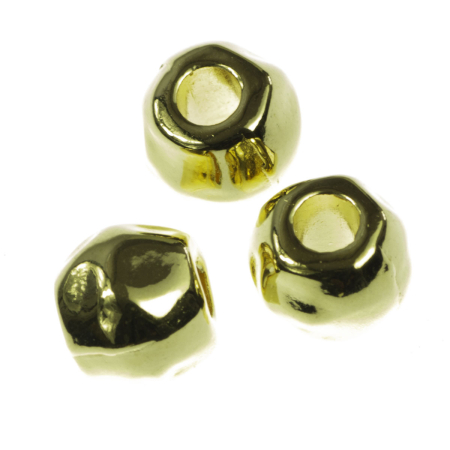 Accesorii metalice - Margele metalice rotunde fatetate, zamac placat cu aur, D 8 mm, orif. 3 mm