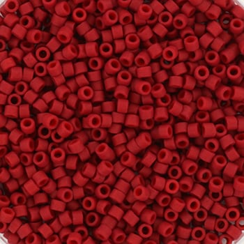 Margele Miyuki - Margele Miyuki Delica 11/0 opaque semi frosted dyed red  DB-796