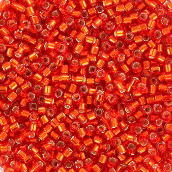 Margele Miyuki - Margele Miyuki delica 11/0 silverlined flame red DB-43