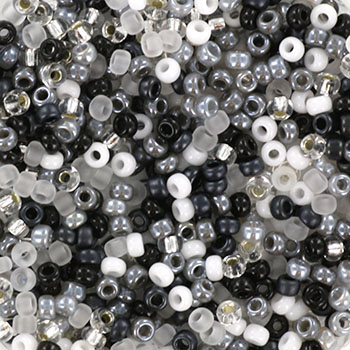 Margele Miyuki - Margele Miyuki Rocailles 11/0 black and white 11-mix88