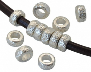 Accesorii metale comune - Margele rondele zamak argintii 7