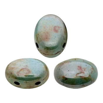 Margele Par Puca - Margele Samos Par Puca 5 x7 mmOpaque Mix Blue/Green Ceramic Look