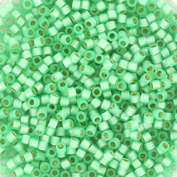 Margele Miyuki - Miyuki delica 11/0 - duracoat semi frosted silverlined dyed spearmintKR-MIDE11-2188