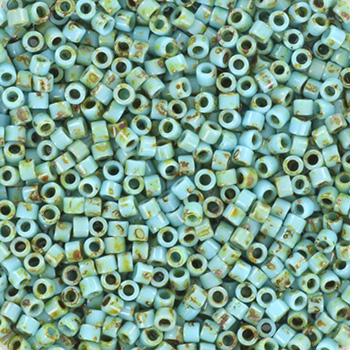 Margele Miyuki - Miyuki delica 11/0 - opaque picasso turquoise blue KR-MIDE11-2264