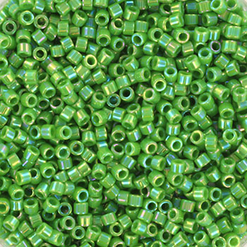 Margele Miyuki - Miyuki delica's 11/0 opaque ab green DB-163