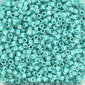 Margele Miyuki - Miyuki delica's 11/0 opaque ab turquoise green  11-166