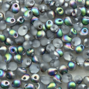 Margele Miyuki - Margele Miyuki Drops 3,4 mm Crystal Vitrail Matted