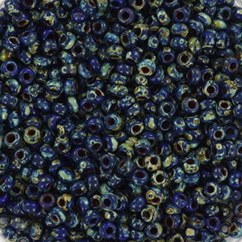 Margele Miyuki - Miyuki rocailles 11/0 - opaque picasso cobalt KR-MISE11-4518