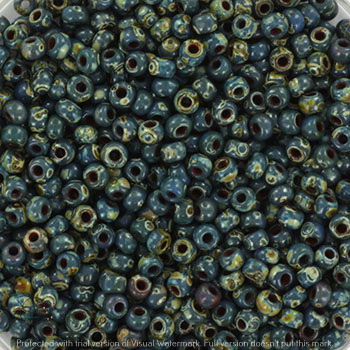 Margele Miyuki - Miyuki rocailles 11/0 opaque picasso dark teal  11-4516