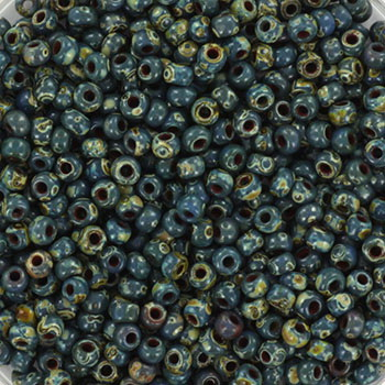 Margele Miyuki - Miyuki rocailles 11/0 - opaque picasso dark teal KR-MISE11-4516