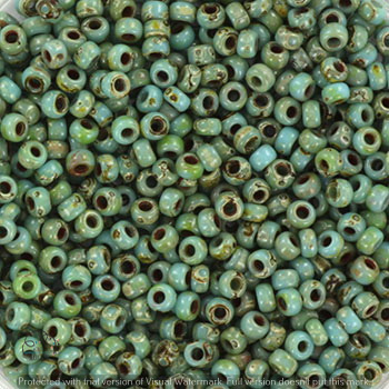 Margele Miyuki - Miyuki rocailles 11/0 opaque  picasso turquoise blue 11-4514