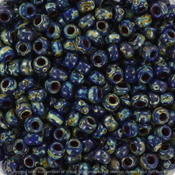 Margele Miyuki - Miyuki rocailles 8/0 opaque picasso cobalt 8-4518