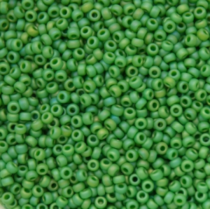 Margele Miyuki - Margele Miyuki Rocailles 11/0 Matted opaque green AB 0411FR
