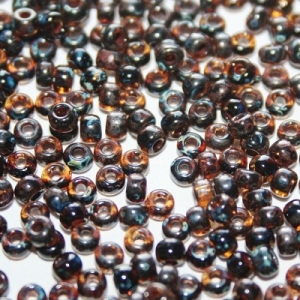 Margele Miyuki - Margele Miyuki Rocailles 8/0 Picasso transparent dark amber 4502