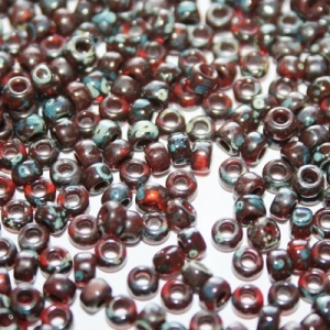 Margele Miyuki - Margele Miyuki Rocailles 8/0 Picasso transparent red brown 4503