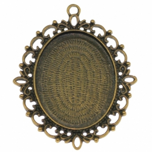 Accesorii metale comune - Pandantiv baza caboshon oval 30/40 mm