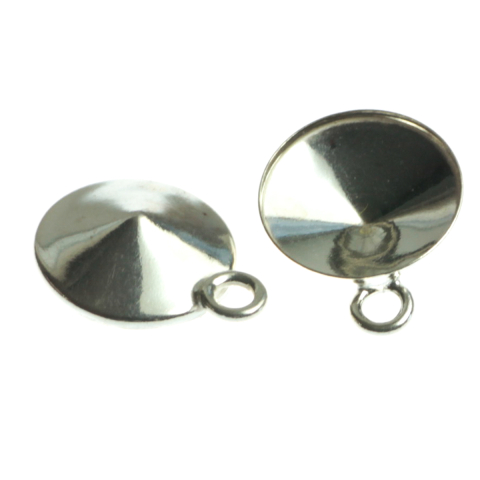 Pandantive si agatatori pandantive - Pandantiv baza pentru cristale Rivoli 10 mm, argint 925, diametrul 11 mm