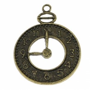 Accesorii metale comune - Pandantiv ceas din bronz antichizat