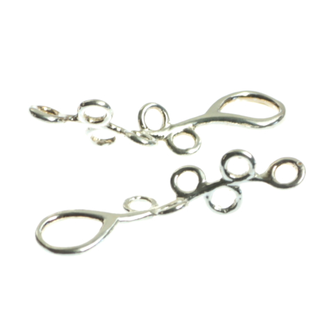 Pandantive si agatatori pandantive - Pandantiv conector cu inele de suspendare, argint 925, lungime 24 mm, diametrul 5.5 mm